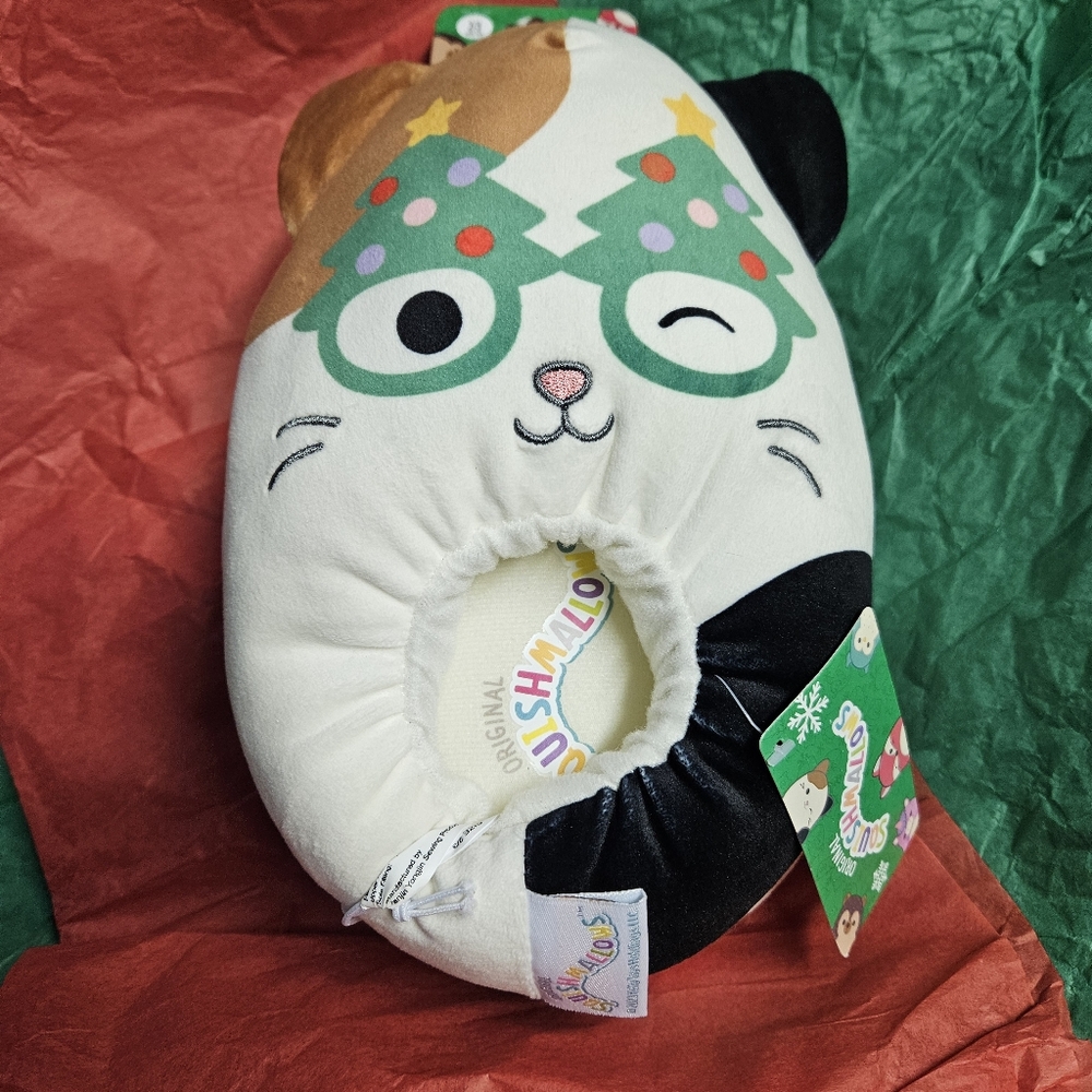 Official Squishmallows Christmas Cam the Cat Slippers Size 2/3 Kids